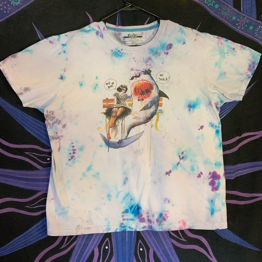 Shark tie dye graphic tee from Threadless